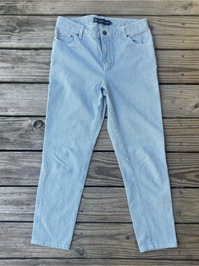 Boden Denim Slim Straight Railroad Stripe Jeans